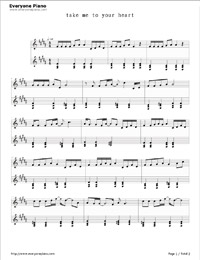 Take Me To Your Heart Free Piano Sheet Music &amp; Piano Chords