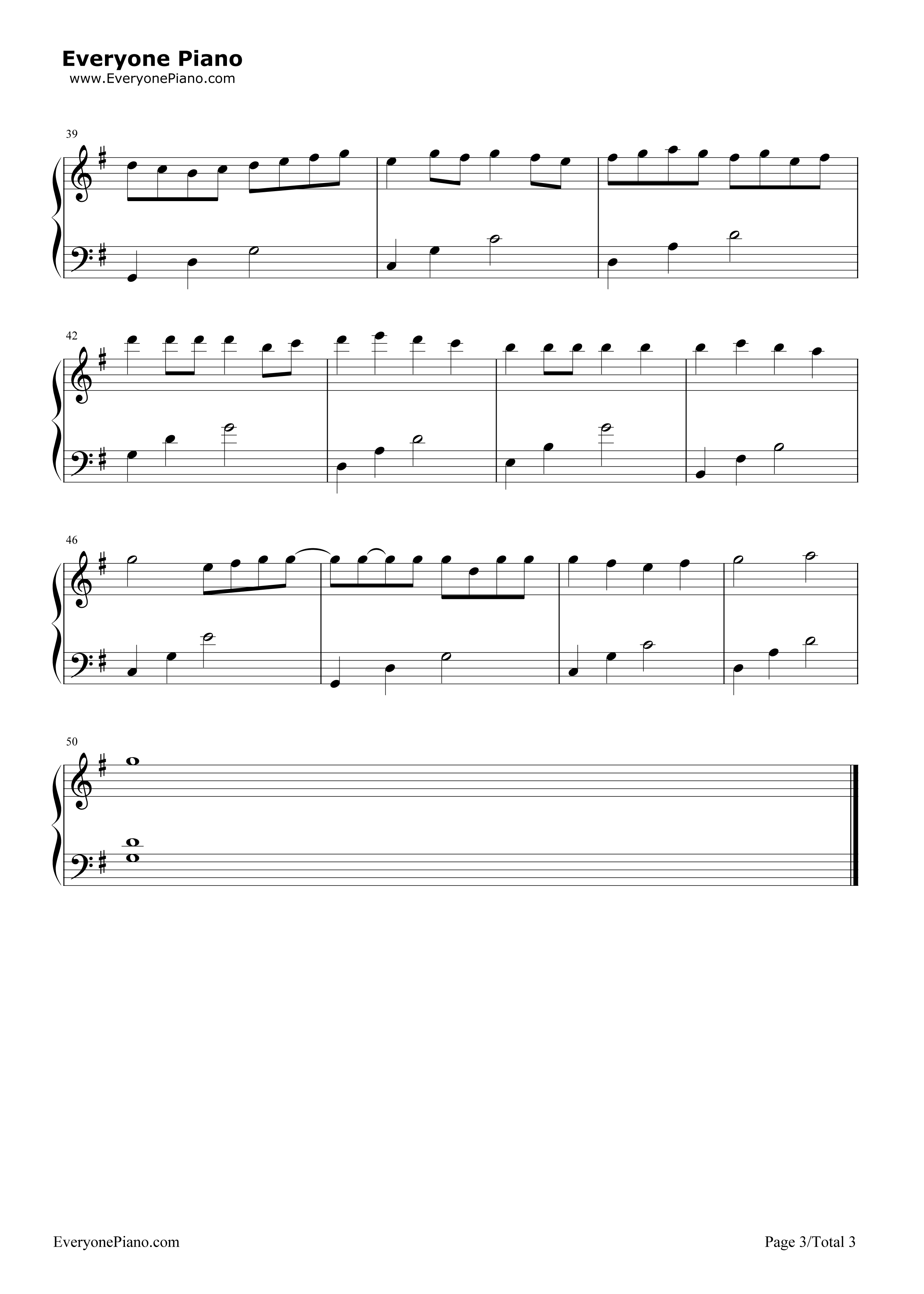 Canon In G-Simple Version Stave Preview 3