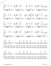 Clocks-Coldplay Numbered Musical Notation Preview 3