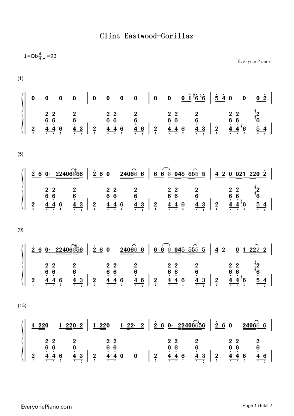 gorillaz clint eastwood midi gorillaz clint eastwood midi