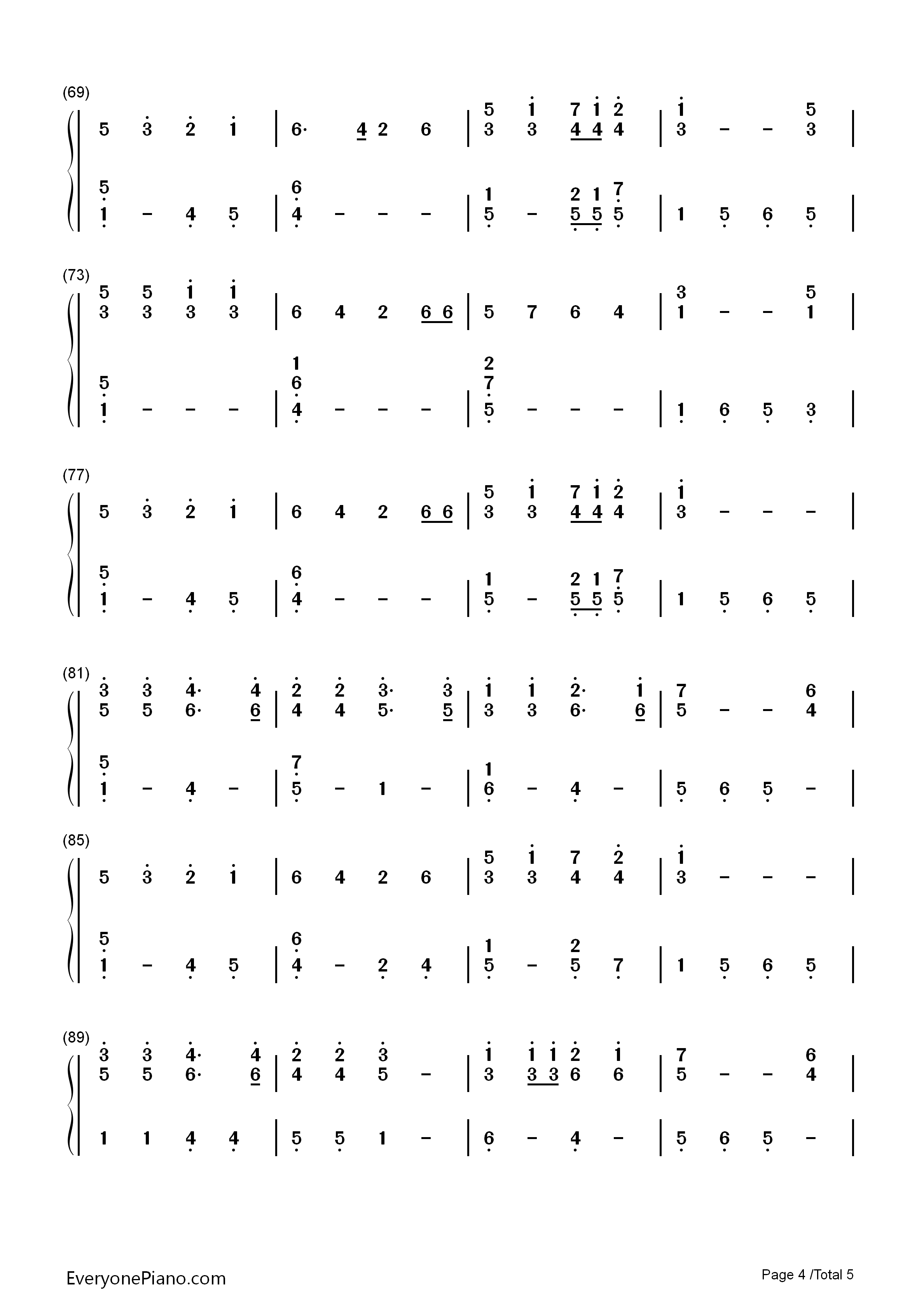 Mary's Boy Child-Christmas song Numbered Musical Notation Preview 4
