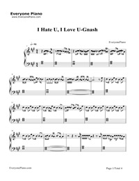 I Hate U I Love U Gnash Free Piano Sheet Music Piano Chords - roblox piano sheets i hate you i love you roblox free