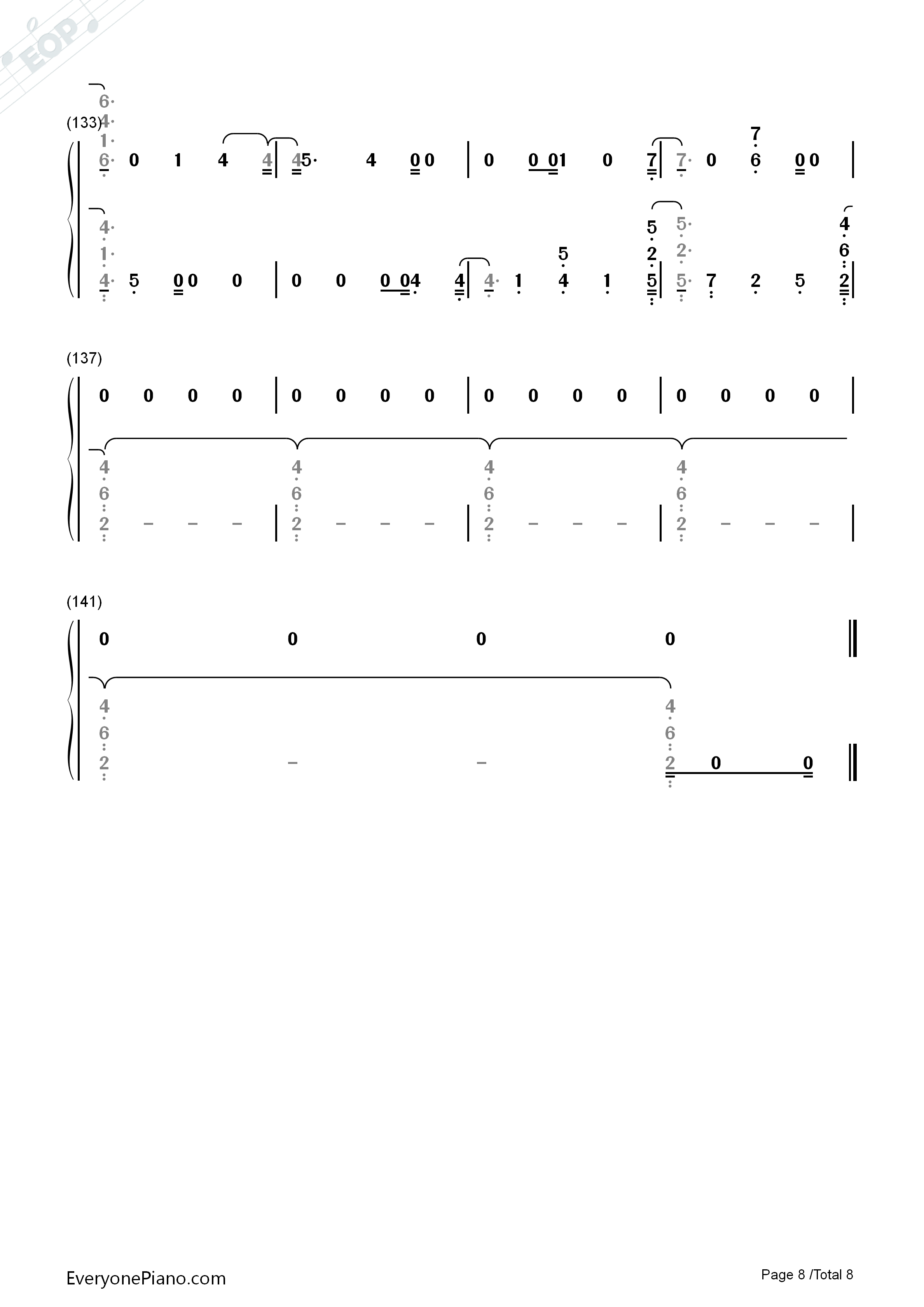 Dancing With Our Hands Tied-Taylor Swift Numbered Musical Notation Preview 8