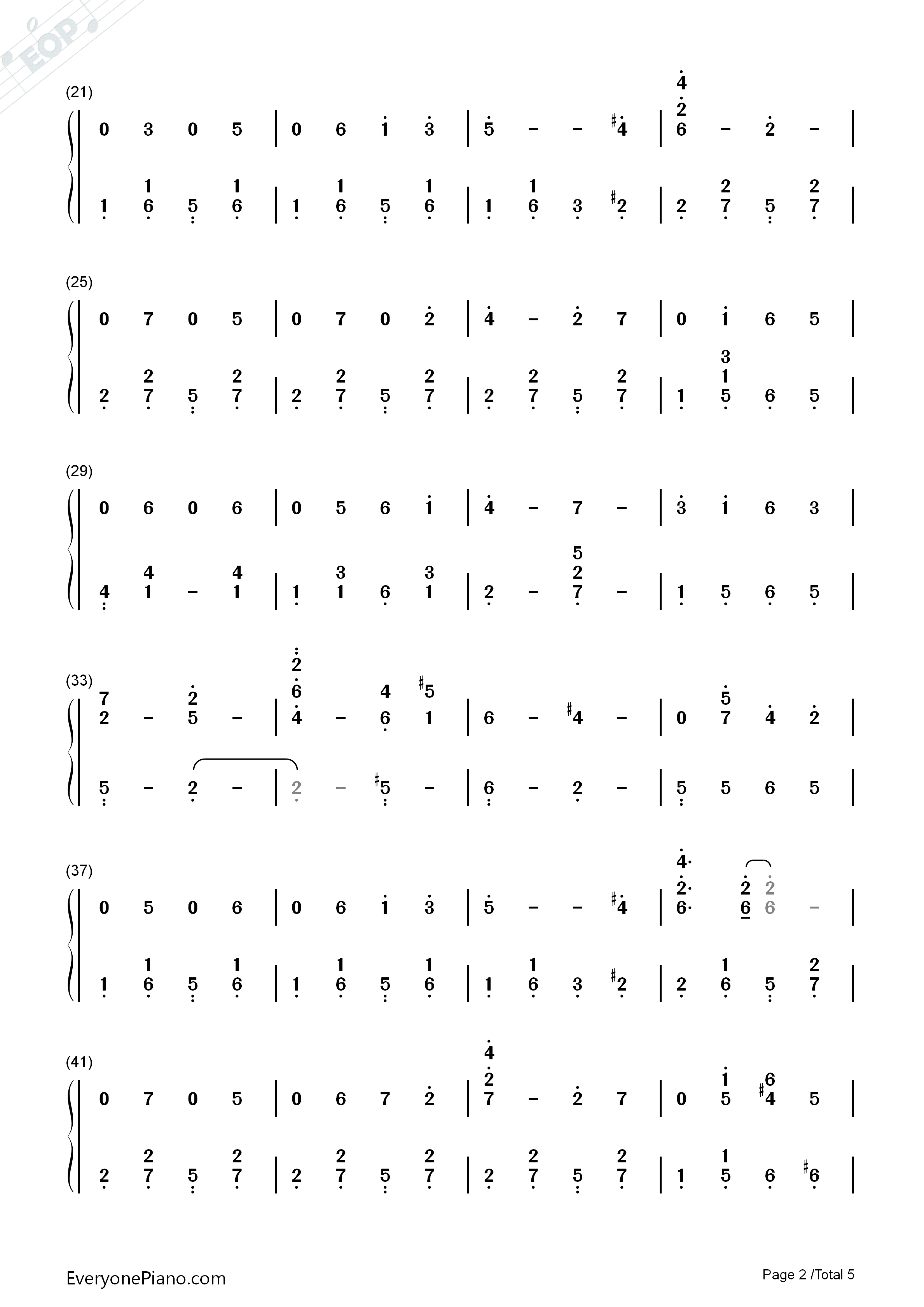 Rudolph the Red-Nosed Reindeer Numbered Musical Notation Preview 2