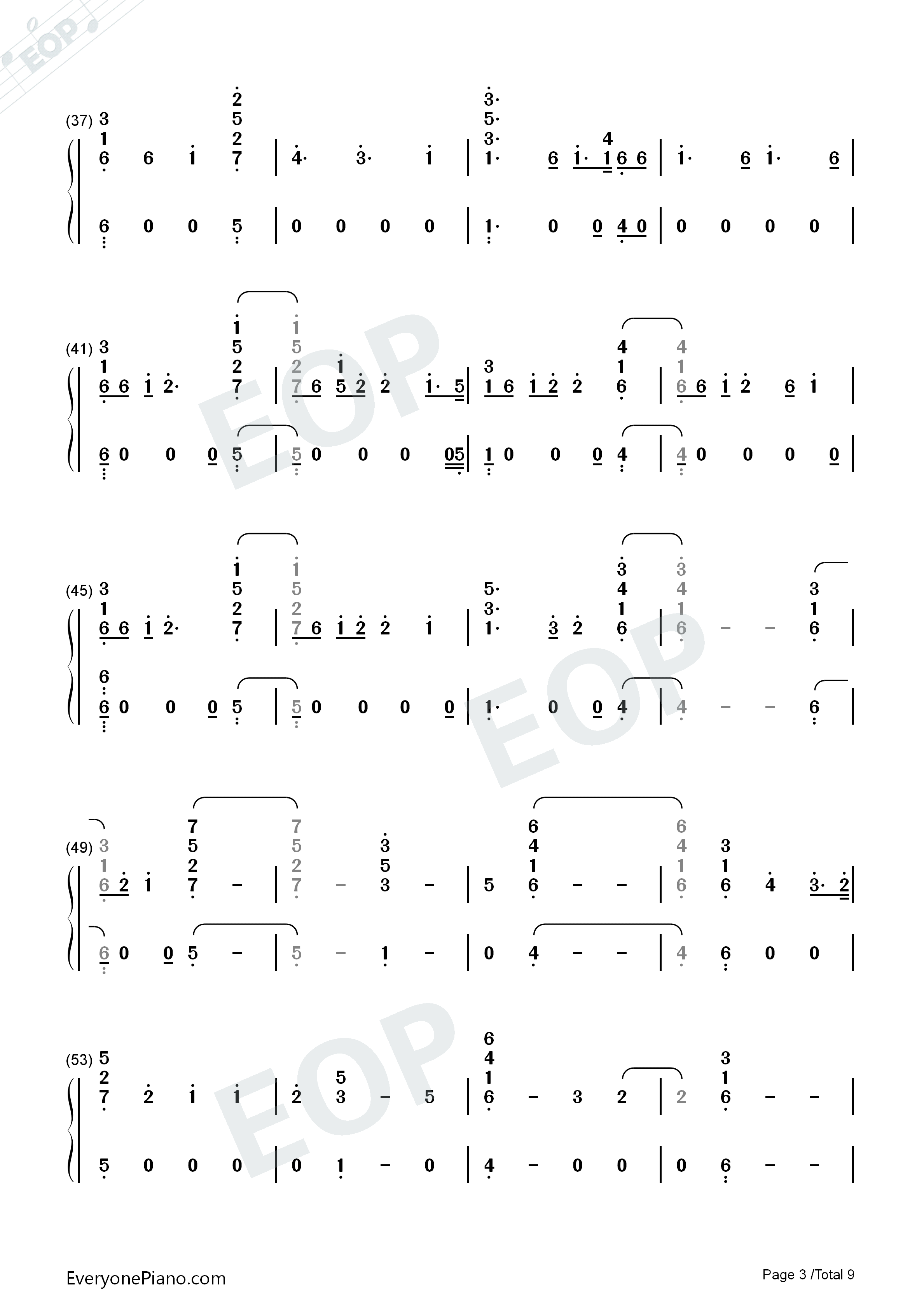 Babe-Sugarland ft Taylor Swift Numbered Musical Notation Preview 3