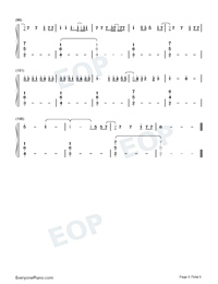 Sine From Above-Lady Gaga ft Elton John Numbered Musical Notation Preview 5