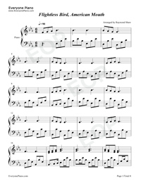 Flightless Bird, American Mouth sheet music for guitar (chords)