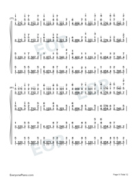 Canon-Piano Four Hands Numbered Musical Notation Preview 8