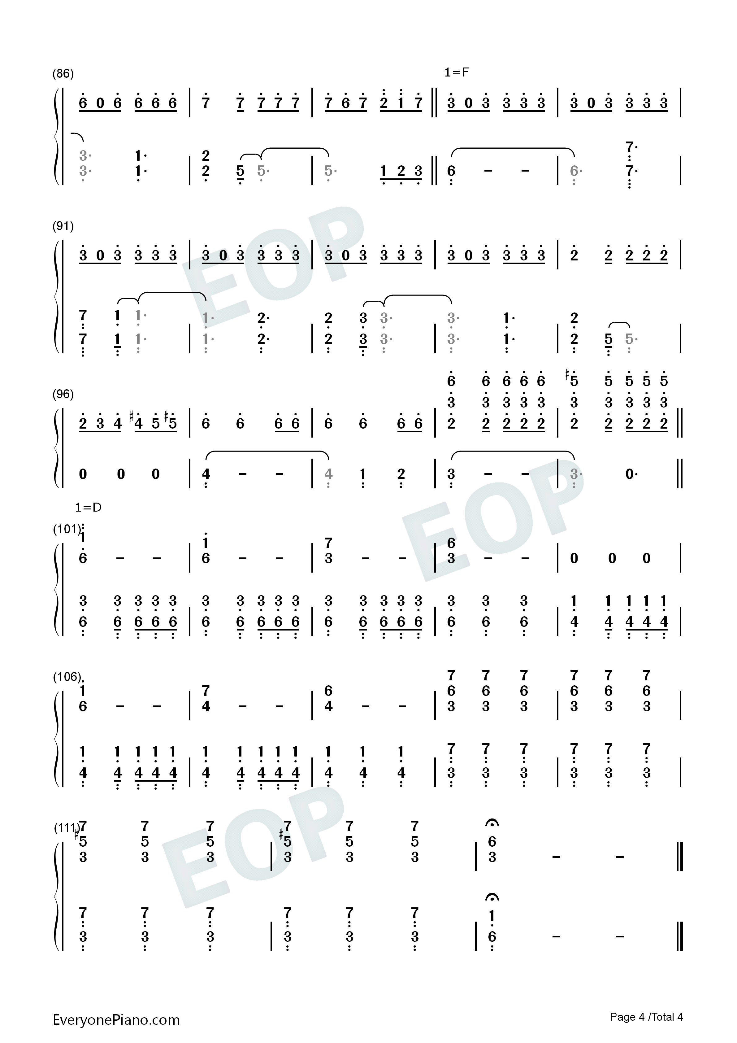 Up Is Down-Pirates of the Caribbean At Worlds End OST Numbered Musical Notation Preview 4