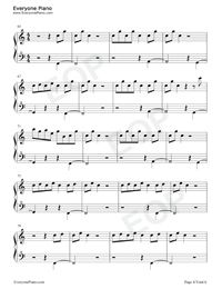 Theme of Mitsuha-Mitsuha No Theme-C Major-Easy Version Stave Preview 4