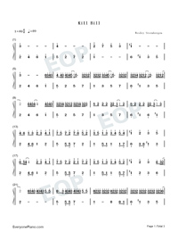 Kill Bill-SZA Numbered Musical Notation Preview 1