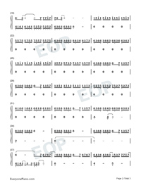 Una Mattina-Ludovico Einaudi Numbered Musical Notation Preview 2