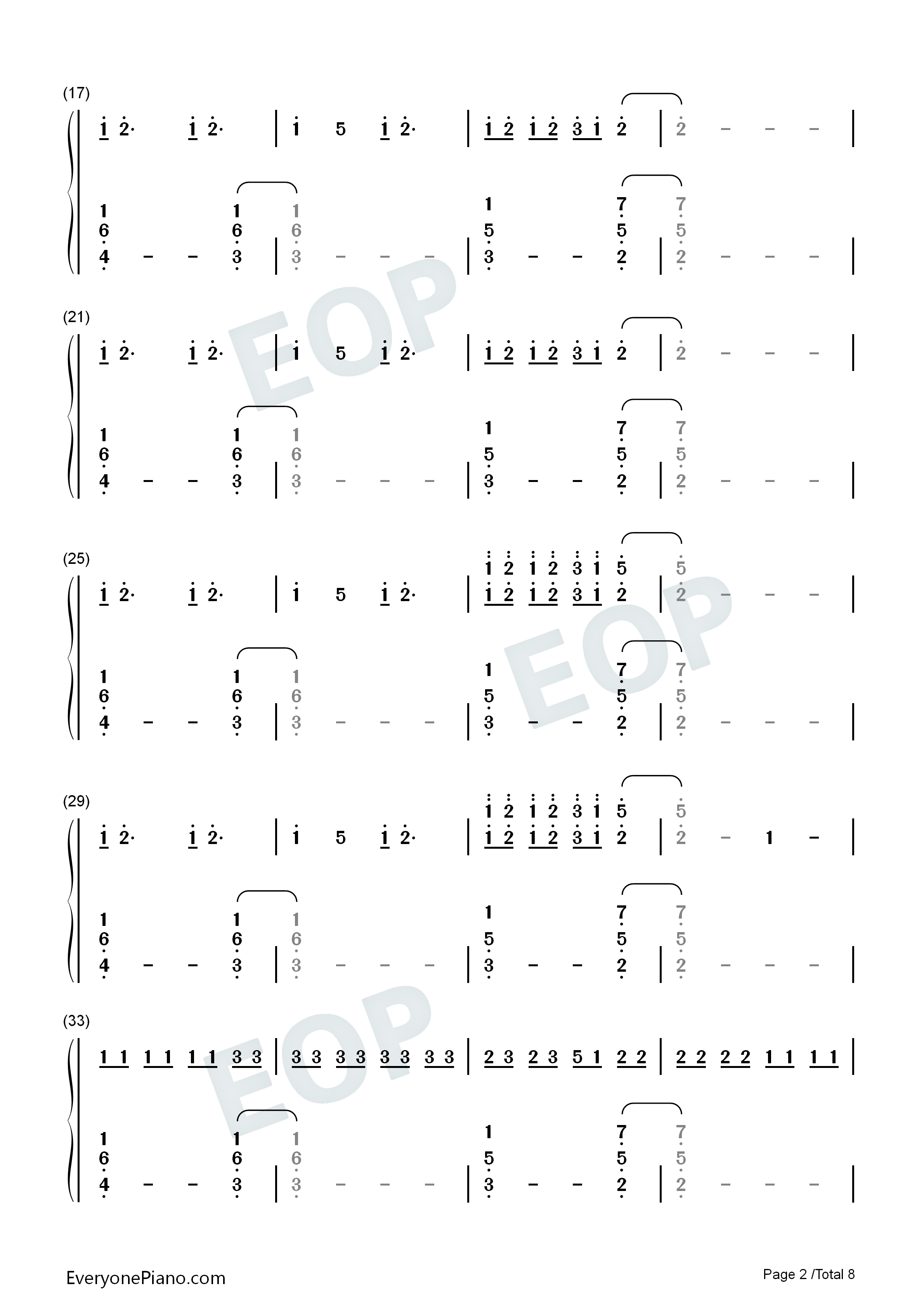 Light-San Holo Numbered Musical Notation Preview 2