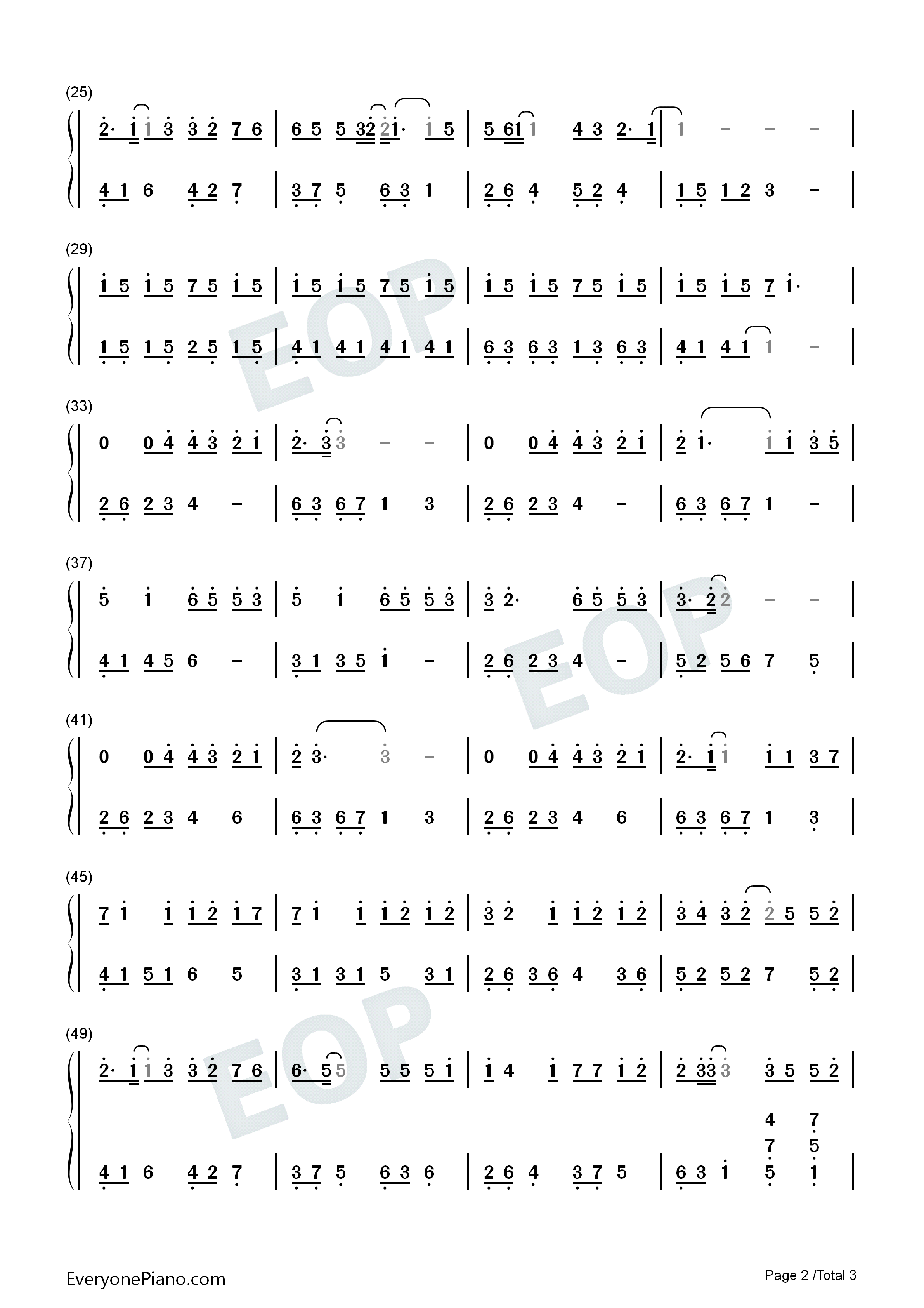 All The Way North-Genshin Impact Windsong Lyre sheet music Numbered Musical Notation Preview 2