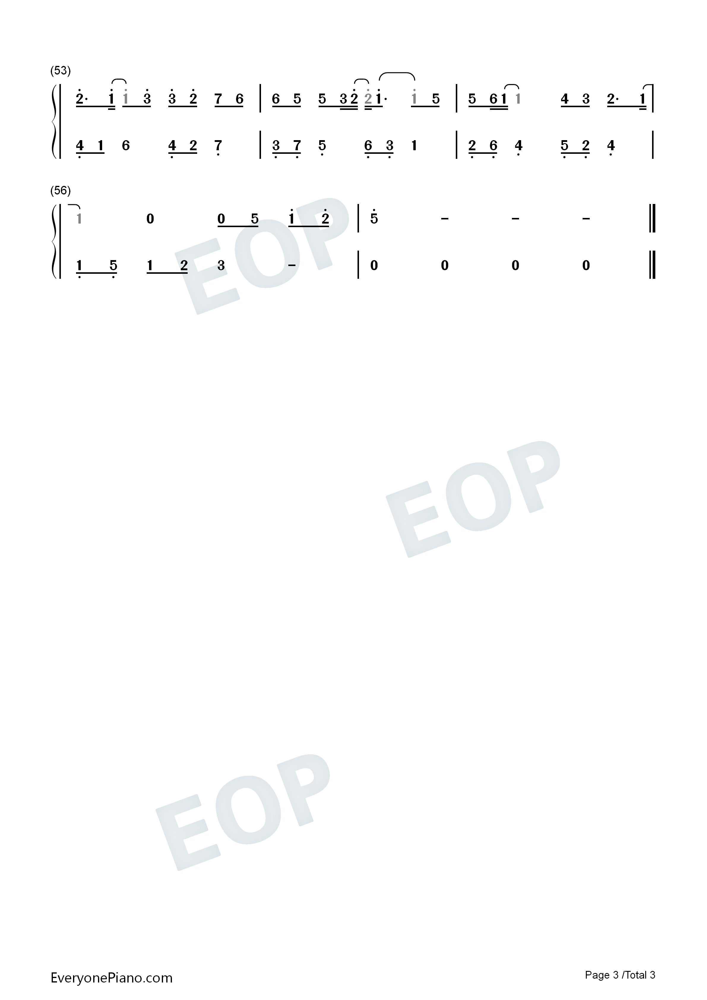 All The Way North-Genshin Impact Windsong Lyre sheet music Numbered Musical Notation Preview 3