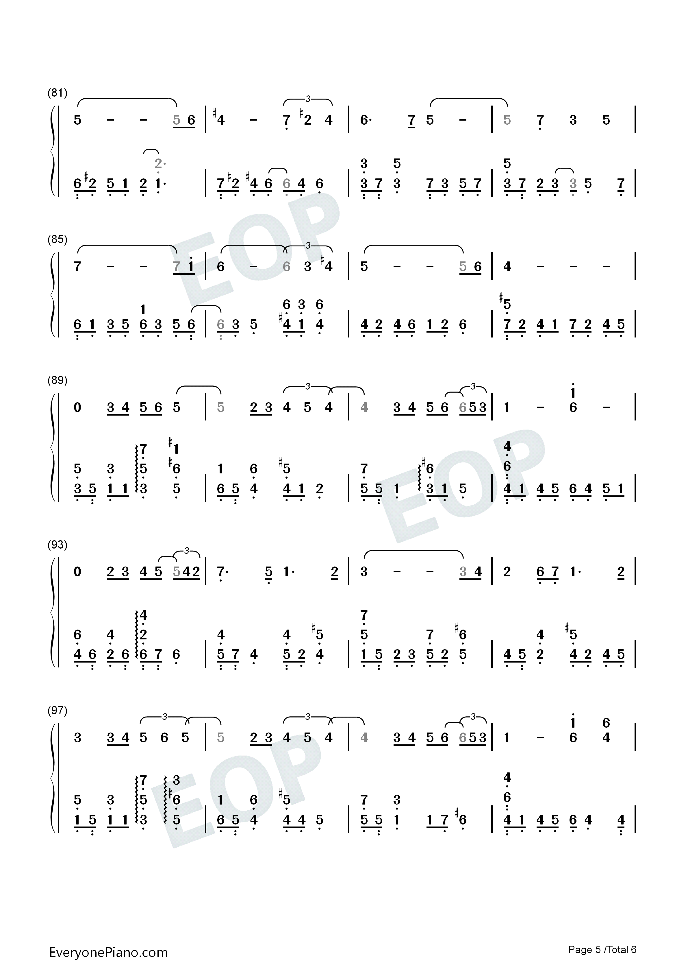 Summer Daydreams-Kevin Kern Numbered Musical Notation Preview 5