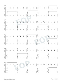 Merry-Go-Round of Life-Easy Version-Le Chateau Ambulant Numbered Musical Notation Preview 2