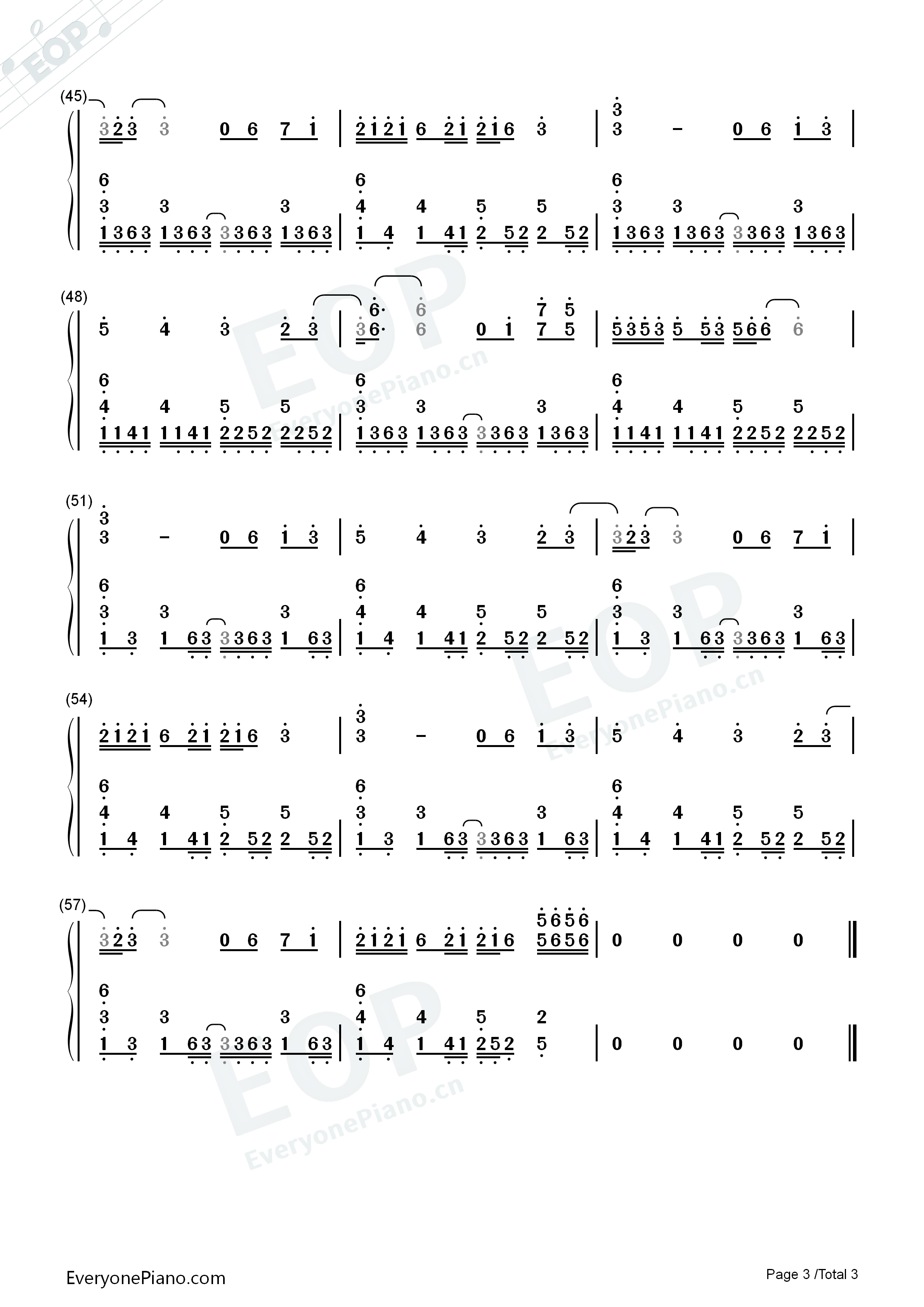Starfall-Honkai Impact 3rd-Genshin Impact Windsong Lyre sheet music Numbered Musical Notation Preview 3