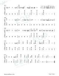 Amadare no Uta-The Sound of Rain Numbered Musical Notation Preview 2