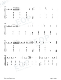 A Maiden's Prayer-Modlitwa dziewicy-Original Version Numbered Musical Notation Preview 3